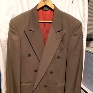 Men's Double Breasted 100 % Wool Dress Suit